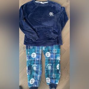 Life Is Good Womens Sleepwear Snowflake Navy Green Plaid Sz XS